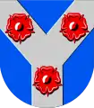 In Blau eine silberne Deichsel, mit 3 Rosen belegt (Somerniemi FI)