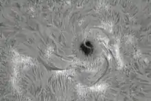 Sonnenfleck, terrestrische Aufnahme