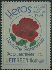 Rosa ‘Heros’ auf einer Sondermarke