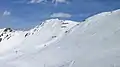Der namensgebende Sonnenkopf, davor die Glattingratbahn.