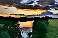 Sonnenuntergang über den Mainauen