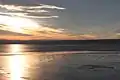 Sonnenuntergang am Neusiedler See im Februar