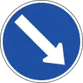 313: Vorgeschriebene Vorbeifahrt – rechts vorbei