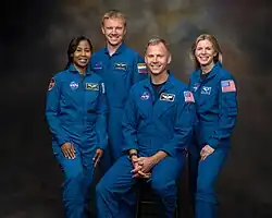 Von links: Stephanie Wilson, Alexander Gorbunow, Nick Hague, Zena Cardman