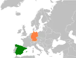 Lage von Spanien und Deutschland