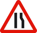 P-17aeinseitig (rechts) verengte Fahrbahn