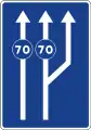 S-50cFahrstreifen für Fahrzeuge mit dargestellter Mindestgeschwindigkeit vorgesehen