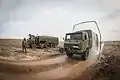 URO-Fahrzeug während Dekon-Arbeiten anlässlich des Trident-Juncture-Manövers 2015