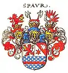 Nochmals gemehrtes Wappen in Siebmachers Wappenbuch 1605, Tafel 24 (Reichsfreiherren)