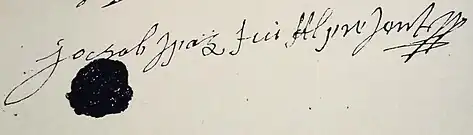 Unterschrift mit Siegel Jacob Spaz 1648