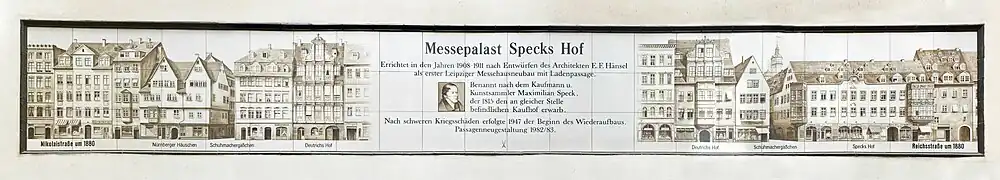 Wandbild auf Meißner Fliesen in Specks Hof Leipzig