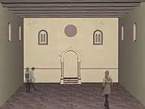 Rekonstruierter Innenraum der romanischen Synagoge