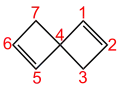 Spiro[3.3]hepta-1,5-dien mit Positionsangaben
