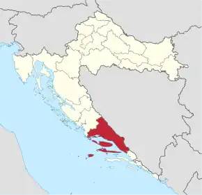 Lage der Gespanschaft hervorgehoben