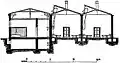 Querschnitt durch die Schlafsäle des städtischen Obdachs (vor 1897)