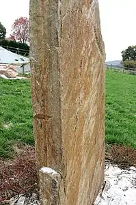 Geosite von Saint-Paul-la-Roche mit Leptinitplatte aus dem Steinbruch Lama