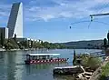 St. Alban-Fähre «Wild Maa»,vom Grossbasel aus gesehen.