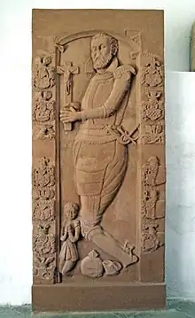 Steinepithaph in der Vorhalle