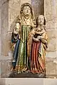 Anna selbdritt; Künstler unbekannt; Eichenholz mit Fassung aus Ölfarben und Blattgold; 3. Viertel 15. Jahrhundert