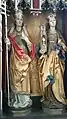 St. Klemens I. und St. Barbara in dem rechten Hochaltarretabel (Caspar Weis, 1891)
