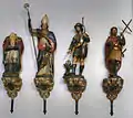 Skulpturen der vier Nothelfer St. Dionysius, St. Erasmus, St. Eustachius und St. Achatius