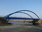 Die neue Stabbogenbrücke über den Havelkanal bei Falkenrehde-Paaren