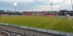 Blick auf die Haupttribüne