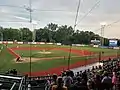 Blick auf das Spielfeld beim Spiel der Quebec Capitales und den Rockland Boulders im Juli 2018