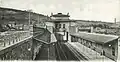 Die Station der Dampfstadtbahn, um 1900