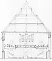 Stadtkirche Göppingen, Dachstuhlversion 1770 von Baumeister Johann Christian Adam Etzel, Aufriss Theodor Dolmetsch 1909