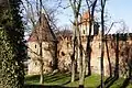 Blick von Schlossgarten auf den Befestigungsturm „Kuchels Warte“ das Dornburger Tor