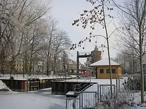 Stadtschleuse im Winter