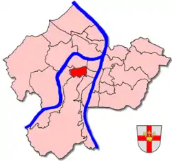 Lage des Stadtteils Koblenz-Goldgrube