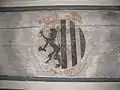 Wappen an der Holzdecke einer Empore in der Kirche Leubnitz-Neuostra