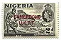 Nicht entwertete 2d-Briefmarke der Cameroons