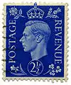 2½d-Briefmarke mit Georg VI. von 1937.