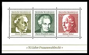 Block 5, Ausgabe 1969 der Deutschen Bundespost, (50 Jahre Frauenwahlrecht)