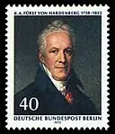 Briefmarke der Deutschen Bundespost zum 150. Todestag Hardenbergs