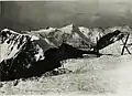 Aufnahme von 1917 vom Monte Vioz auf Punta San Matteo (in der Mitte) und Pizzo Tresero