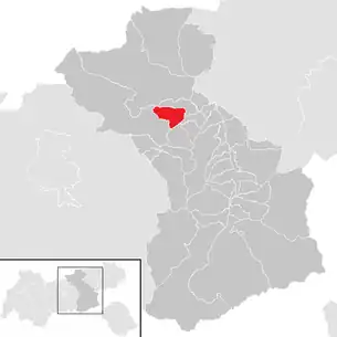 Lage der Gemeinde Stans (Tirol) im Bezirk Schwaz (anklickbare Karte)