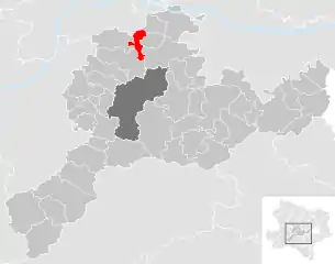 Lage der Gemeinde Statzendorf im Bezirk St. Pölten-Land (anklickbare Karte)