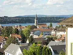 Aussicht mit evangelischer Kirche