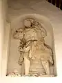 Christophorusrelief an der Turmmauer