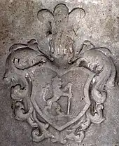Stammwappen der untitulierten Linie; Detail vom Stengel-Epitaph, Stiftskirche (Neustadt an der Weinstraße)
