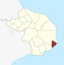 Lage des Højerup Sogn in der Stevns Kommune