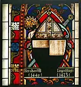 Wappentafel bzw. -scheibe von Bernhard II. Leoprechtinger in der Berchtesgadener Stiftskirche