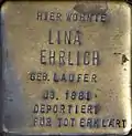 Stolperstein für Lina Ehrlich (Bismarckstr. 37)