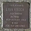 Stolperstein für Lina Hirsch (Kamekestraße 29)