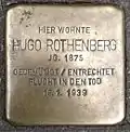 Stolperstein für Hugo Rothenberg (Neusser Straße 55)
