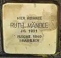 Stolperstein für Ruth Mändle (Riehler Straße 21)